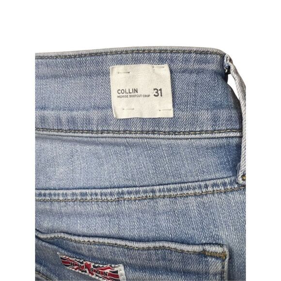 Hudson Women’s 31 Jeans Collin Midrise Bootcut Medium Wash Stretch Crop Denim - Picture 7 of 9